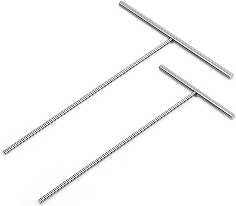VWINDESK 2 Pack Crepe Spreader Kit, Stainless Steel T-Shaped Batter Spreaders, Pancake Tool, Crepes Sticks Fit Any Crepe Pan Maker, 1 Large 7" + 1 Small 5" - Image 1